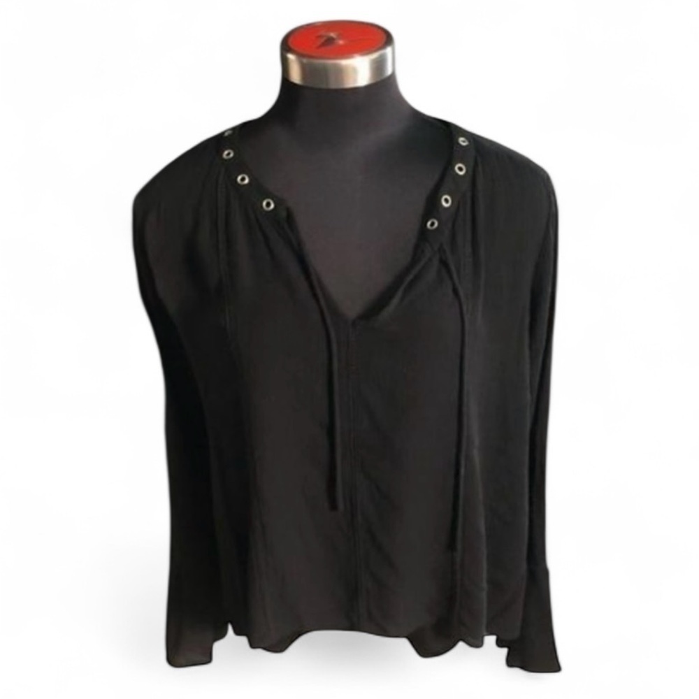 Seven7 Black Top with Grommets Size Small